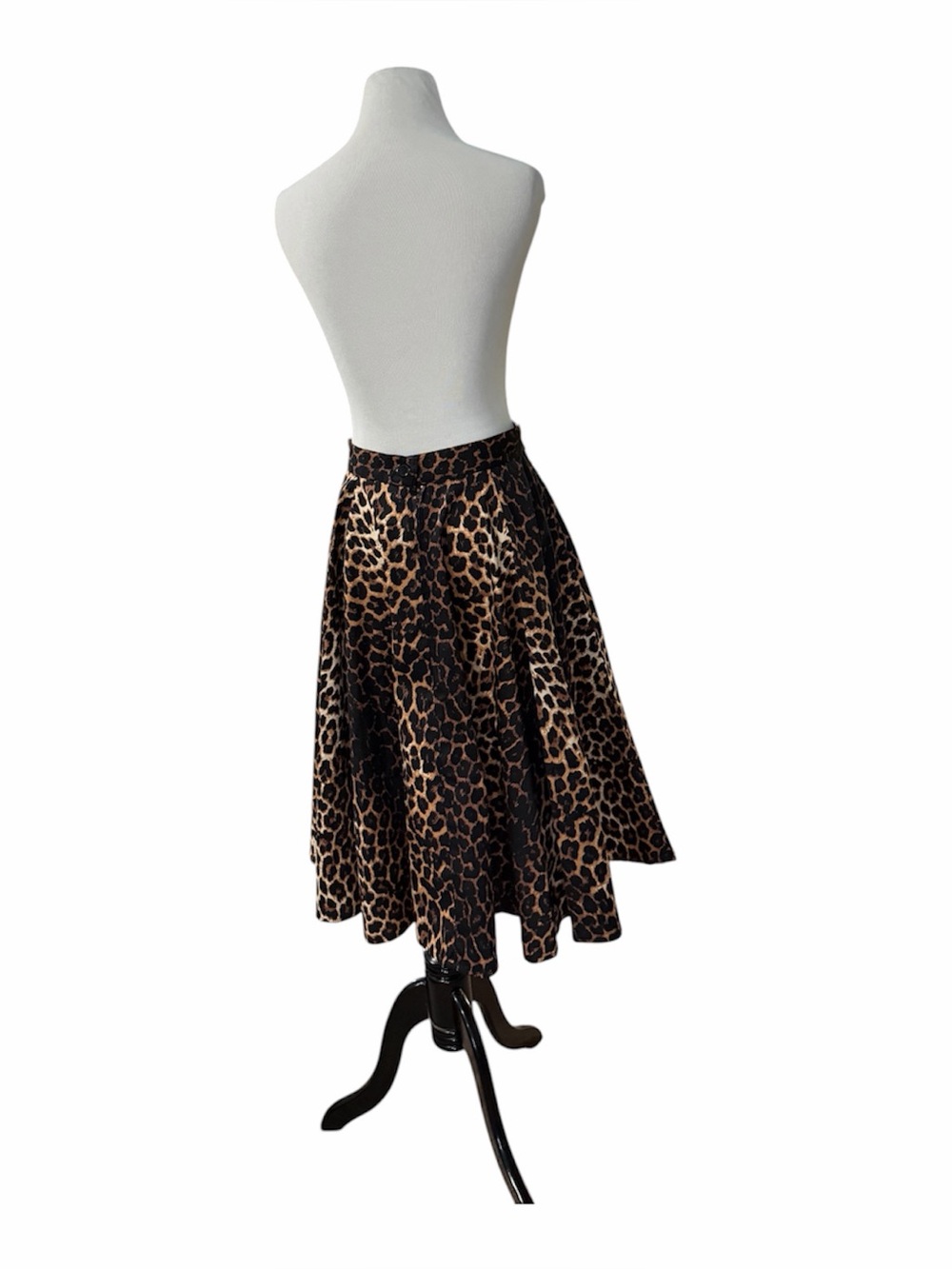 Hell Bunny Panthera Leopard 50s inspired  Print Circle Skirt in Brown & Black, S - Picture 3 of 5